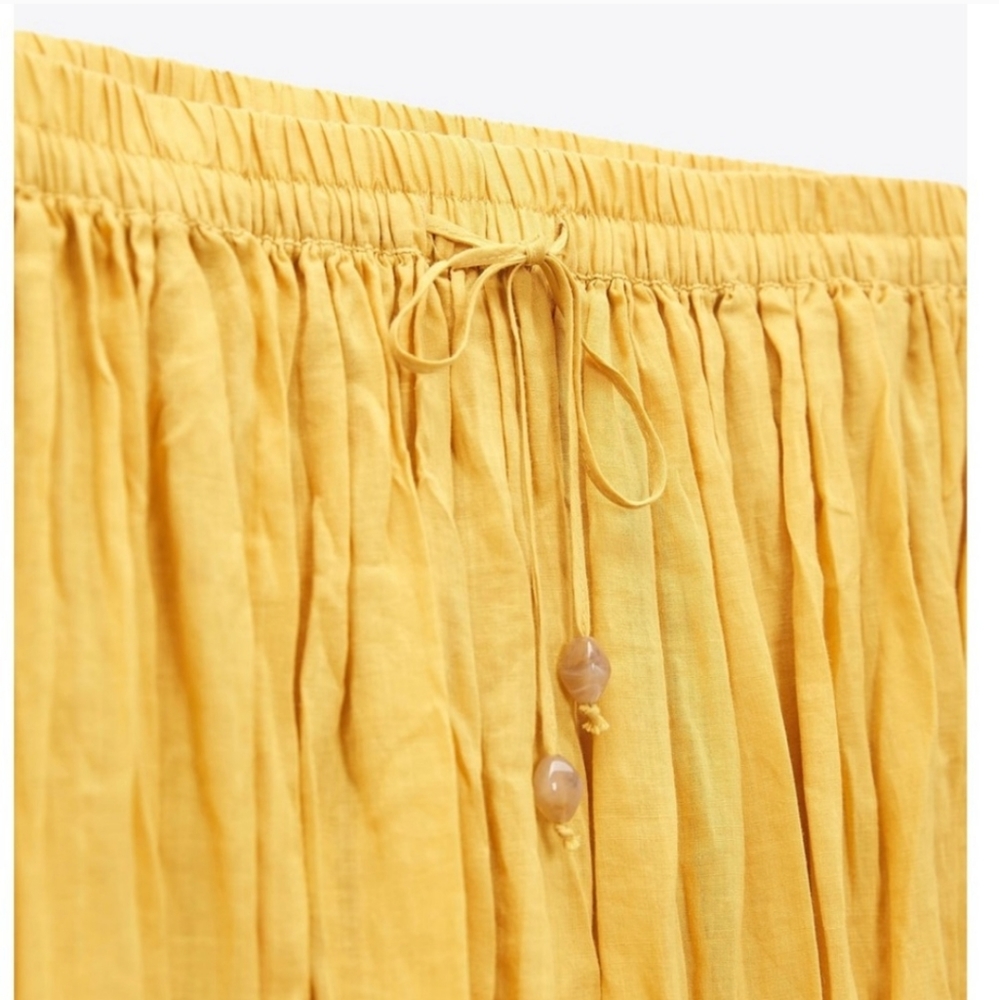 ZARA MAXI BOHO SKIRT YELLOW SIZE XS - Picture 13 of 15